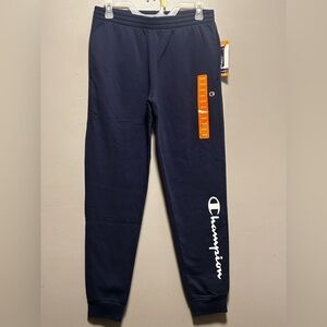 Champion Navy Fleece Joggers with Logo